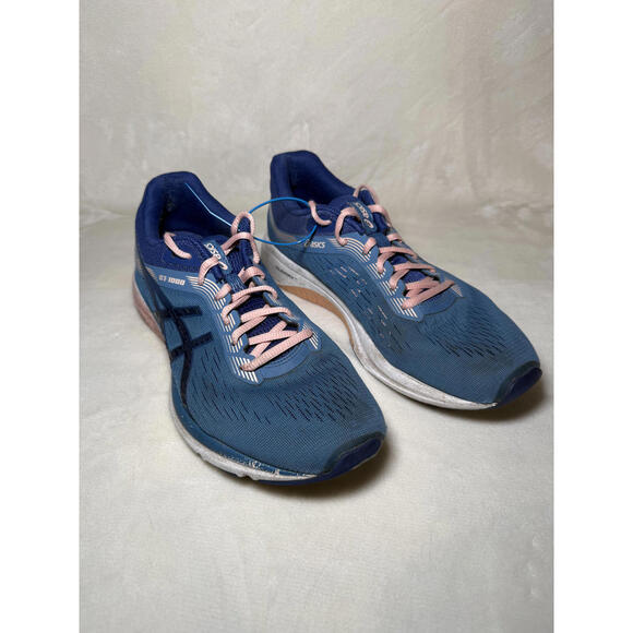 Asics Women's GT-1000 Running Shoes Blue with Pink Laces Size 10 - Picture 1 of 8